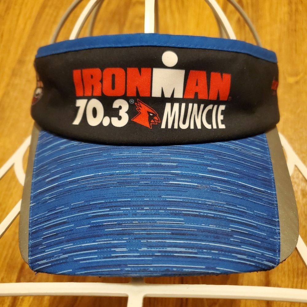 Ironman Visor Hat Adult‎ Blue Ironman 70.3 Muncie Triathlon Running Boco Gear